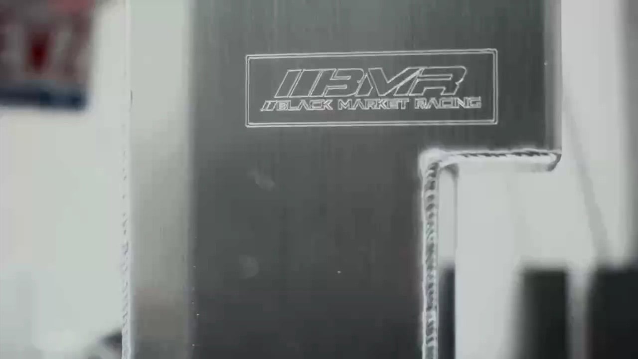 BMR logo etched into a welded aluminium fabrication at Black Market Racing